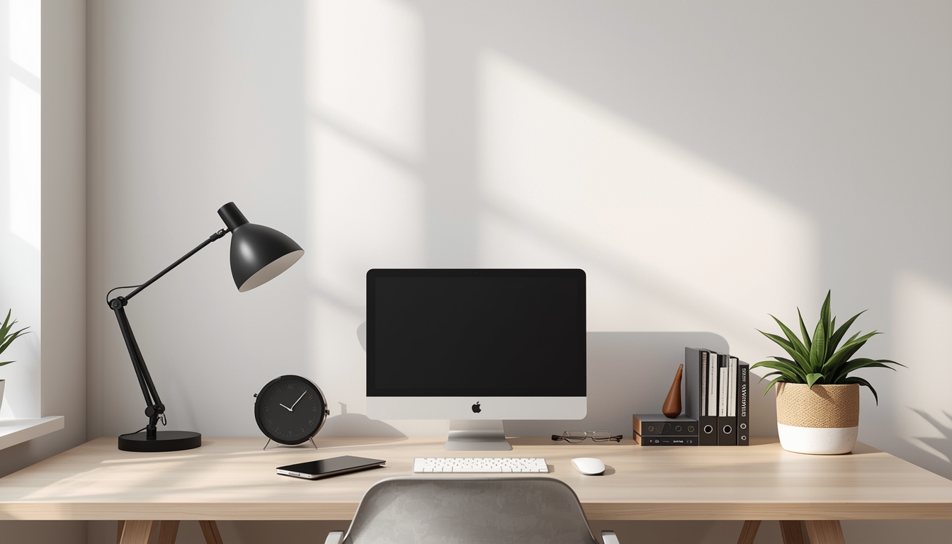 Glexironoxxle minimal desk calm setup